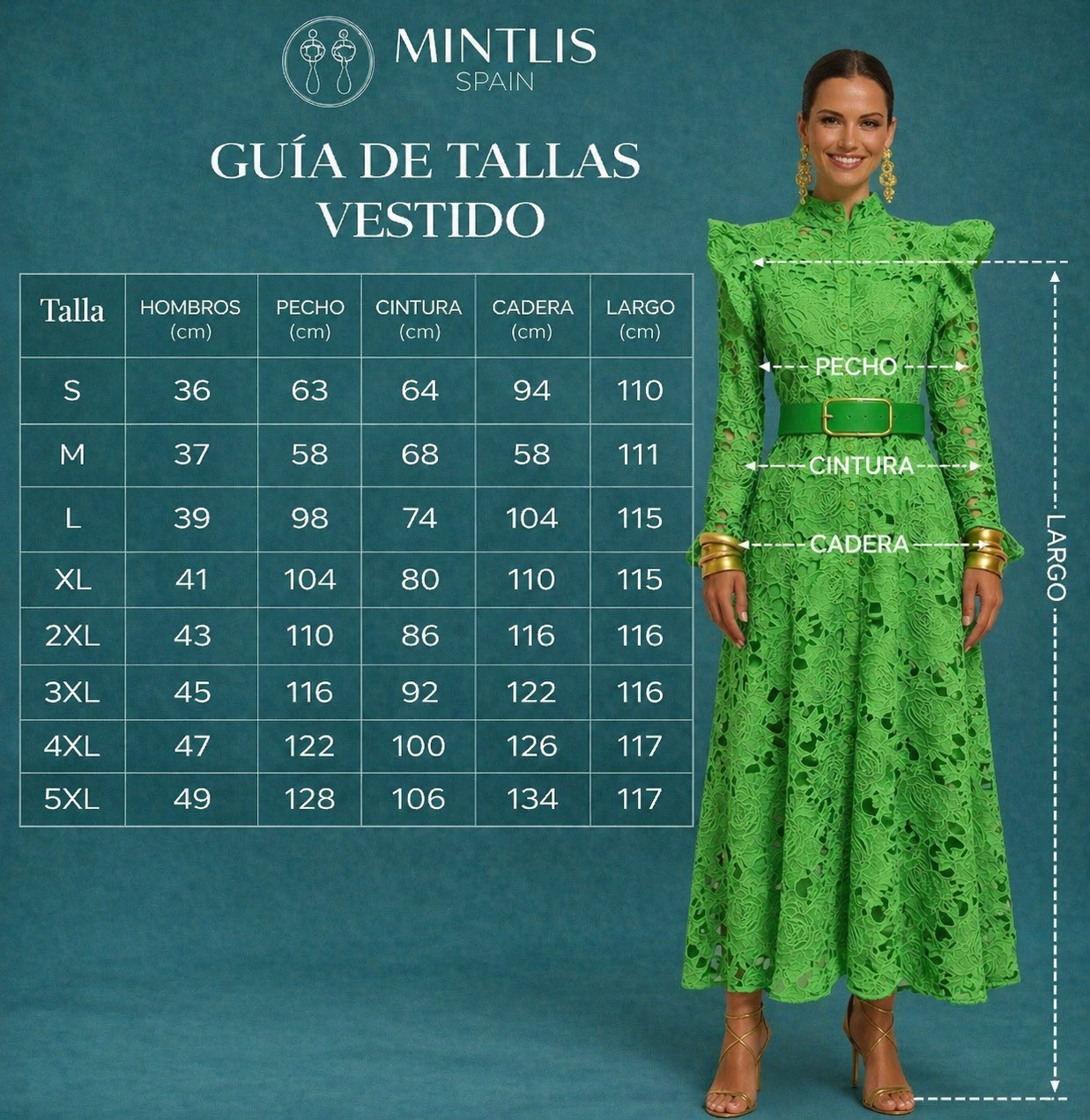 Vestido Kate brocado bordado, encaje largo con cinturón incluido, 2 colores, tallas (36-48) (vídeo)