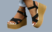 Raffia Wedges Dubai Sandals, 3 colors, Made in Spain