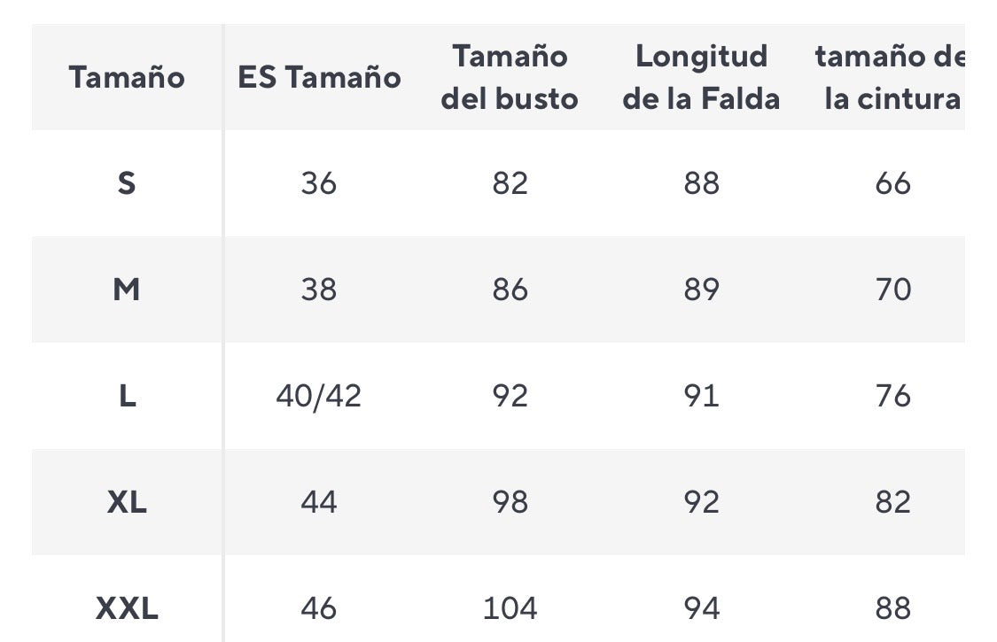 Robe Kalima plumeti, 5 tailles