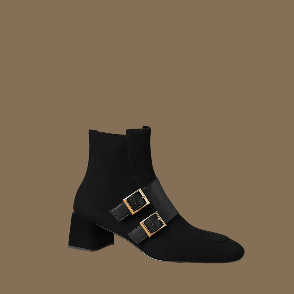 Botin Danielle de ante hebillas, 2 colores, HECHAS A MANO