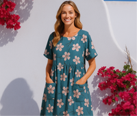 -40% OFF Andreina cotton-lycra knit dress, 2 prints (36-50)