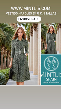 Mintlis mujer algodón vestido Omar, tallas (S-3XL)