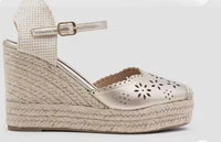 Cuña Grace rafia polipiel plataform 3 cm + 7cm made in Spain(video)