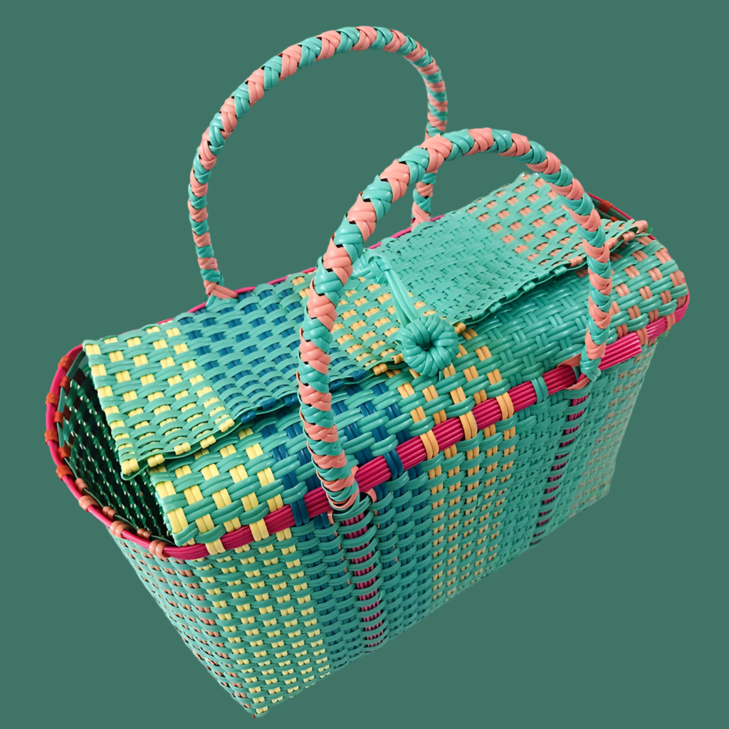 Bolsos Jacky cesta canasta  multicolor, 3 colores