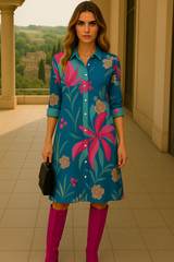 Vestido Valvanera camisero con bolsillos, tallas (36-52), 3 estampados