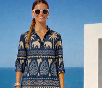 Vestido Salinas algodon camisero bolsillos, 4 estampados. tallas (36-50) (vídeo)