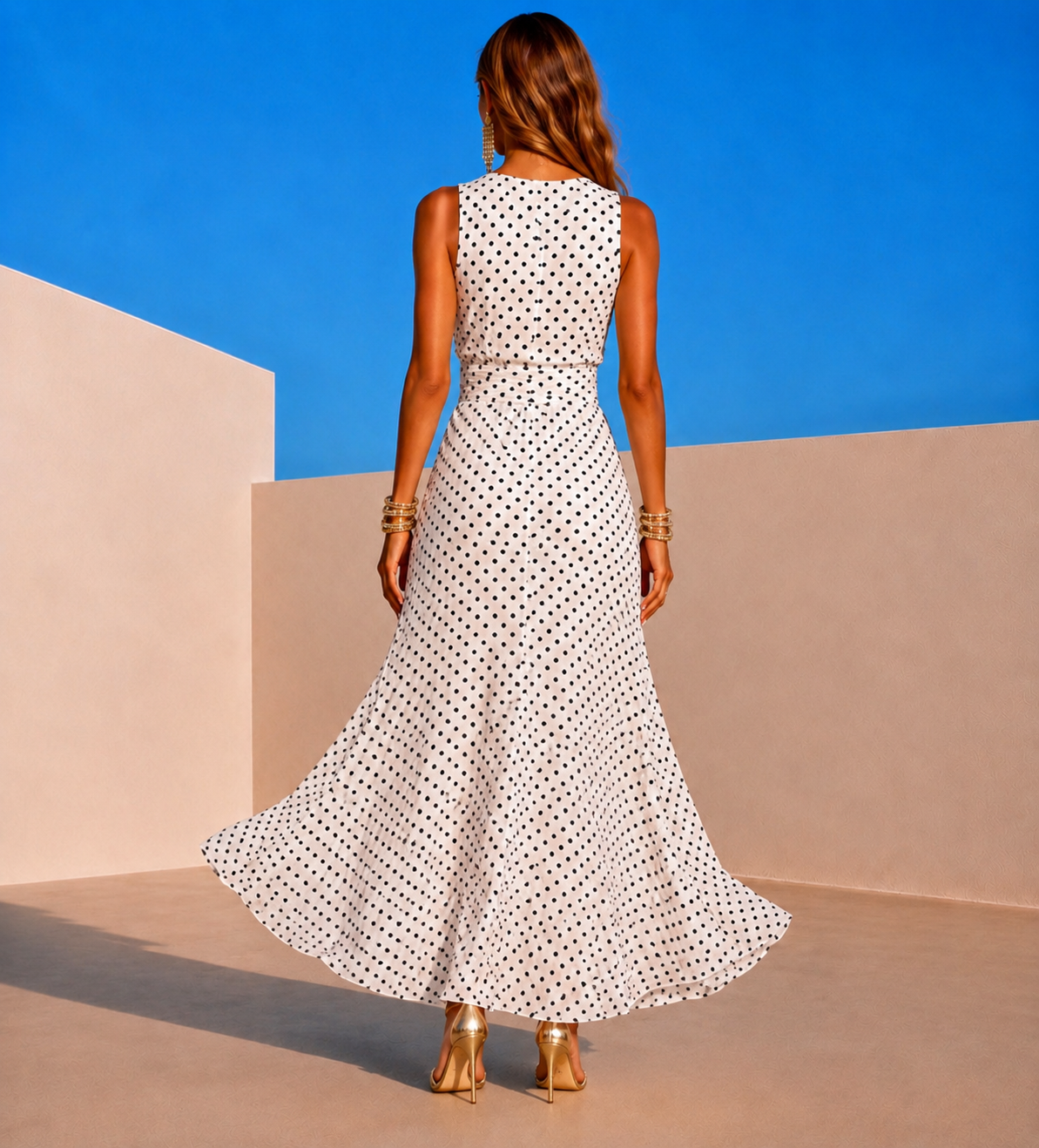 Vestido Polka, estampado gasa algodón holgado, 2 colores tallas (34-48) vídeo