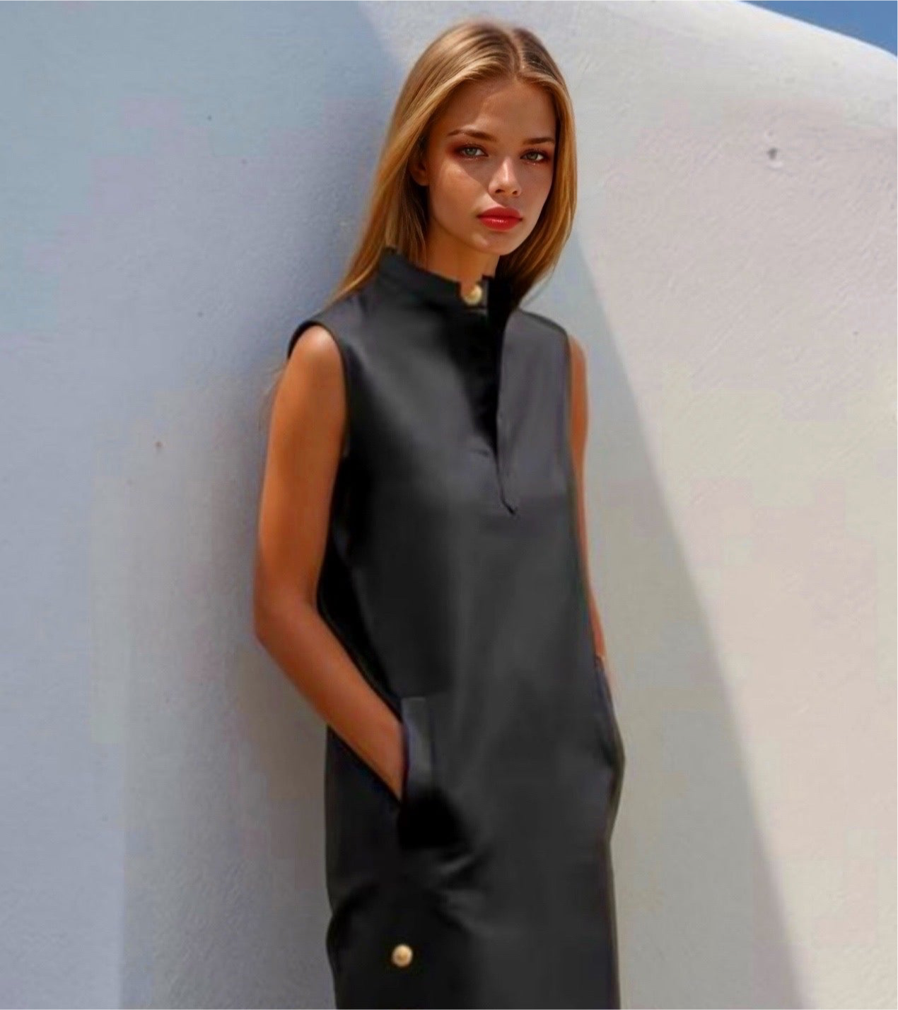 Mintlis women's cotton satin dress Joya, sizes (36-44)