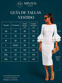 Vestido Napoli volante de algodón licra elastane, 4 colores, tallas (34-48)