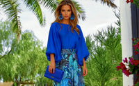 Conjunto ⭐️ Caribe azul, blusa+pantalón con cintura elástica, tallas (36-50) vídeo