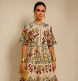 Mintlis mujer, algodón satinado, cuello pico abierto, vestido Chantalle rayas, tallas (36-50)