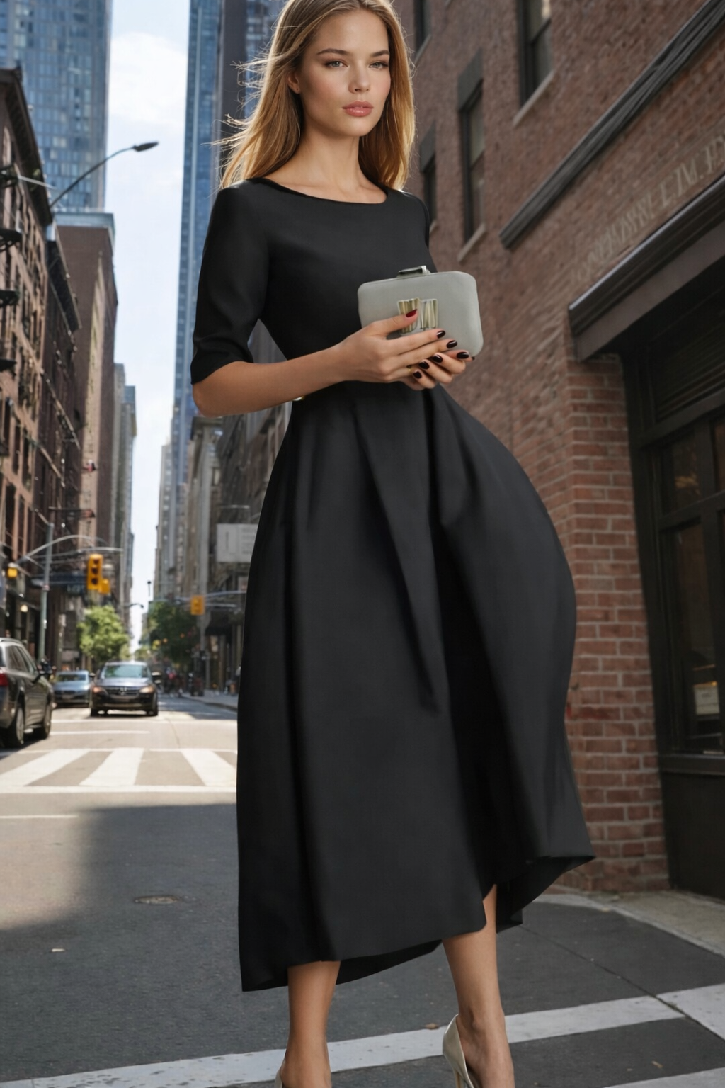 Vestido Dinastia, satén satinado licra elastane, 2 colores negro y rojo, tallas (36-48)