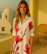 Casilda shirt dress with buttons and pockets, 4 MIDI prints, sizes (36-52)