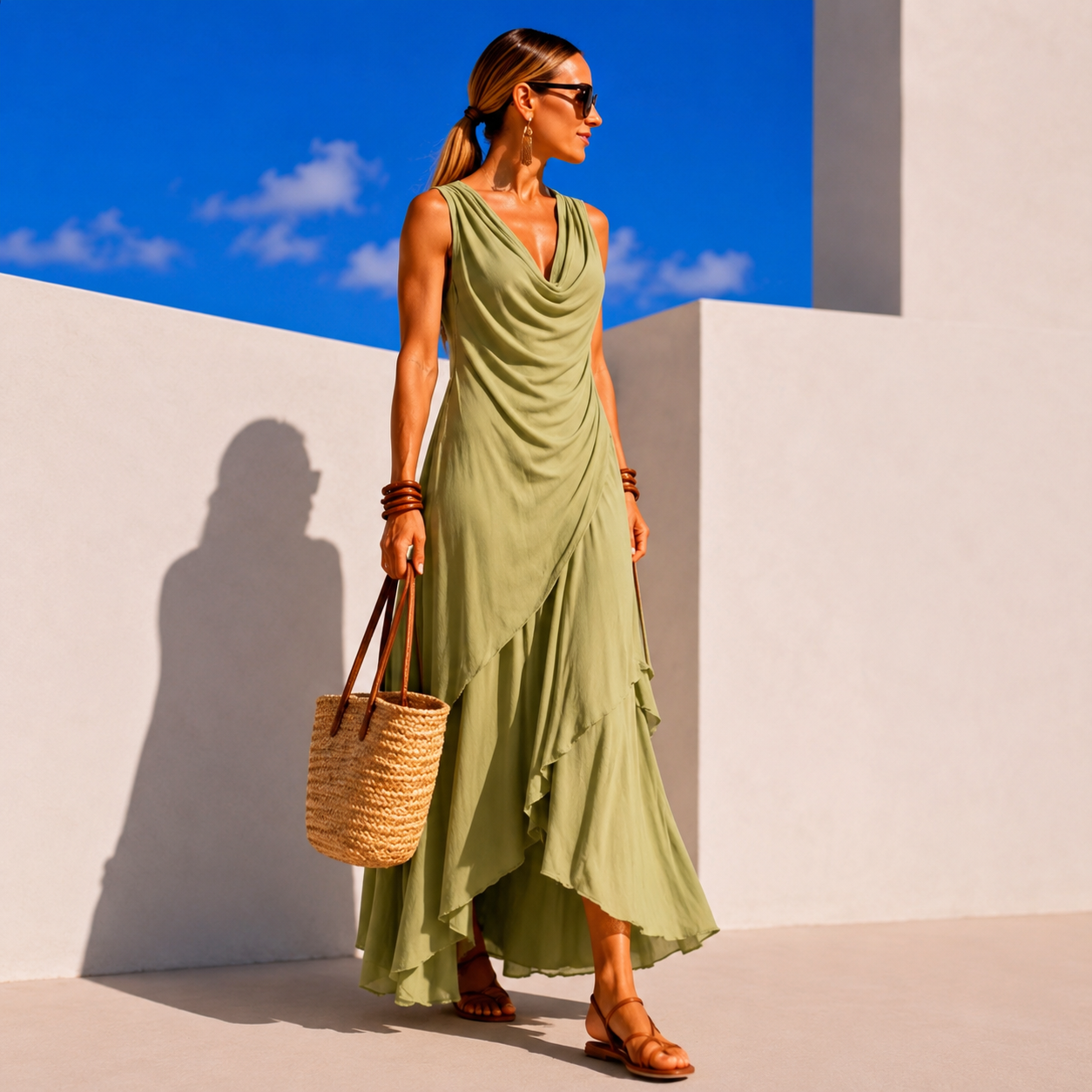 Aloha dress, stretch cotton lycra, 4 colors, sizes (34-44)video