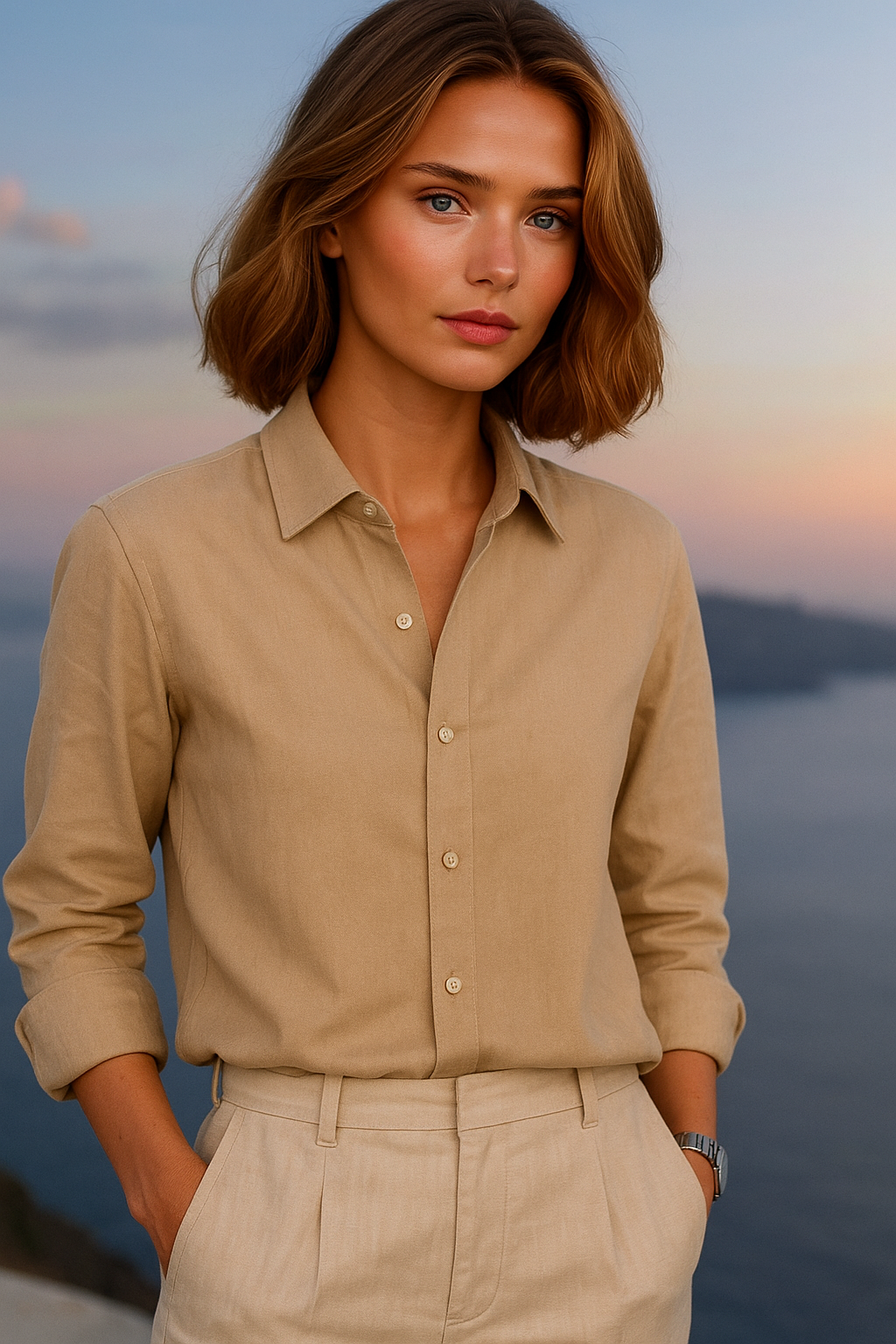 Miami linen cotton shirt, 4 colors, sizes (36-50)