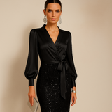 Vestido Madonna 2 en 1 blusa y falda unidos, 2 colores, tallas (36-46)