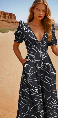 Mintlis women's cotton dress-effect jumpsuit, Larola, 3 prints, sizes (36-46)