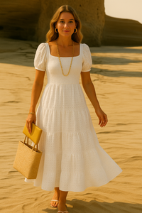 Elaine elastane stretch cotton honeycomb dress, 2 colours, 7 sizes (36-48)