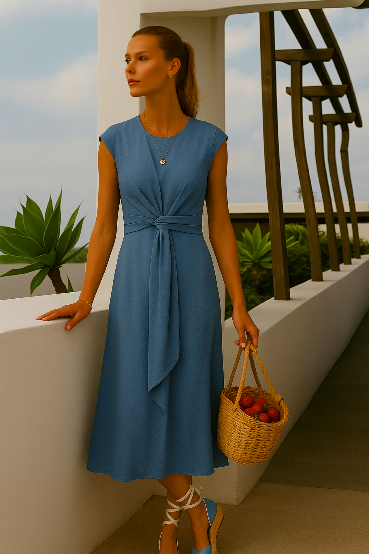 Angelica bow dress, 4 colors, sizes (36-50)