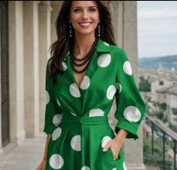 Vestido Giralda algodón licra elastane con bolsillos sin estampado, tallas (36-52)