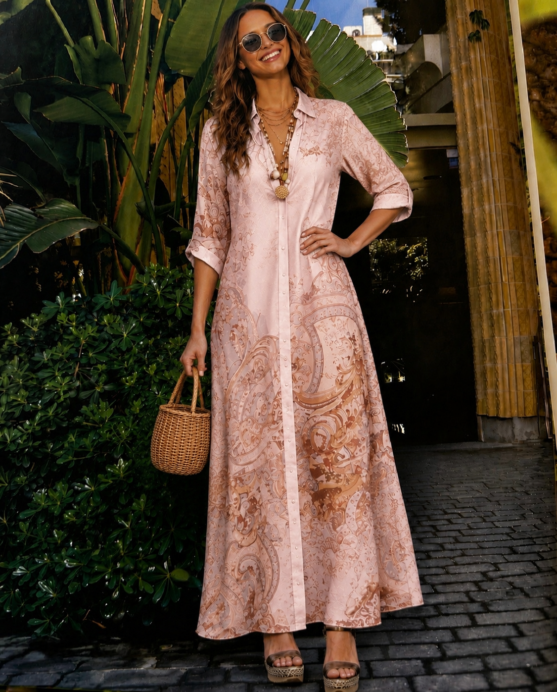Gabriela chiffon shirt dress with print, inner lining, 3 prints, sizes (34-48) video