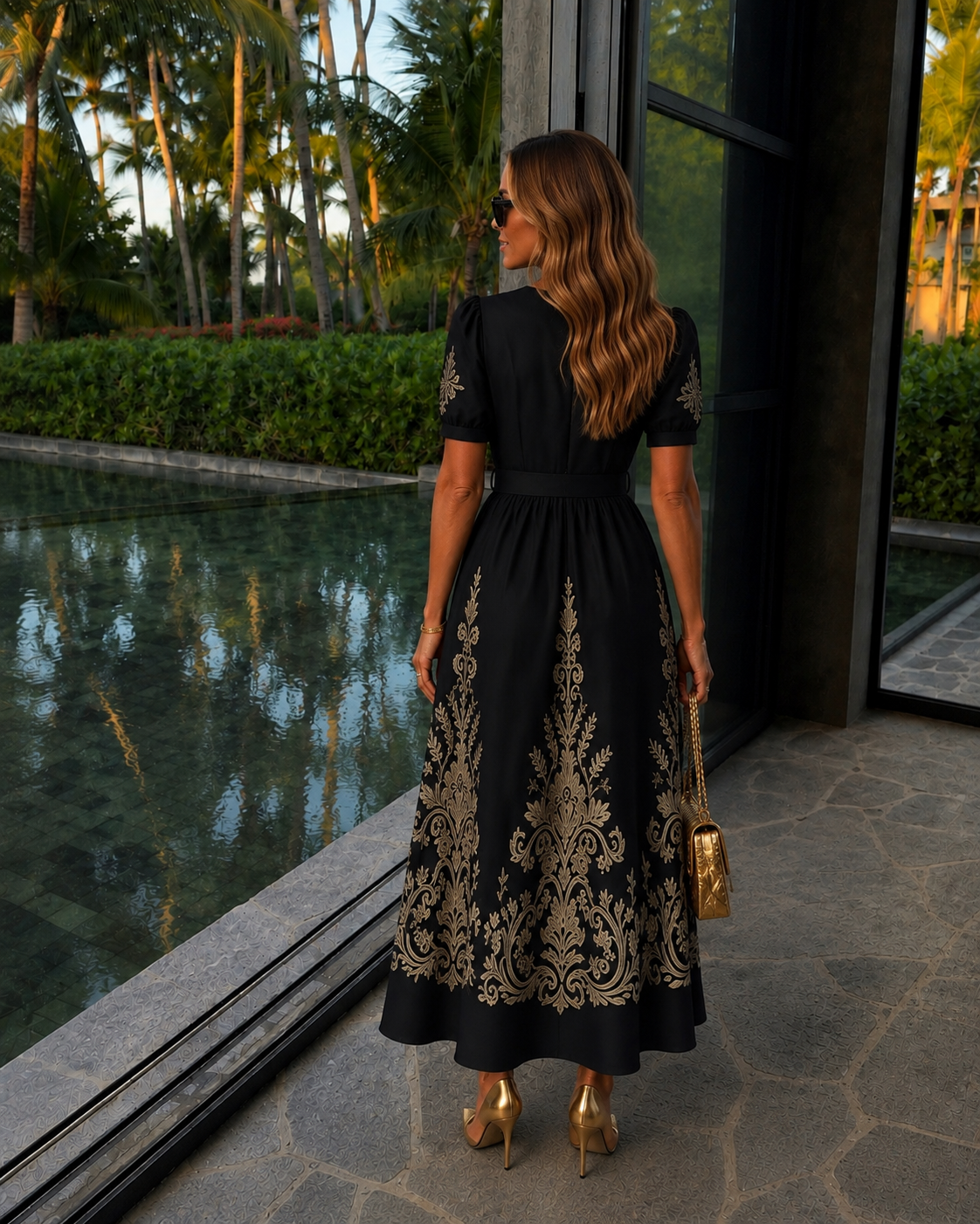 Robe en crochet et coton brodé Volcano, 6 tailles