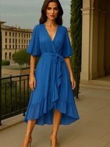 Vestido AMBAR gasa cruzado, tallas (36-50)