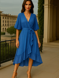 Vestido AMBAR gasa cruzado, tallas (36-50)