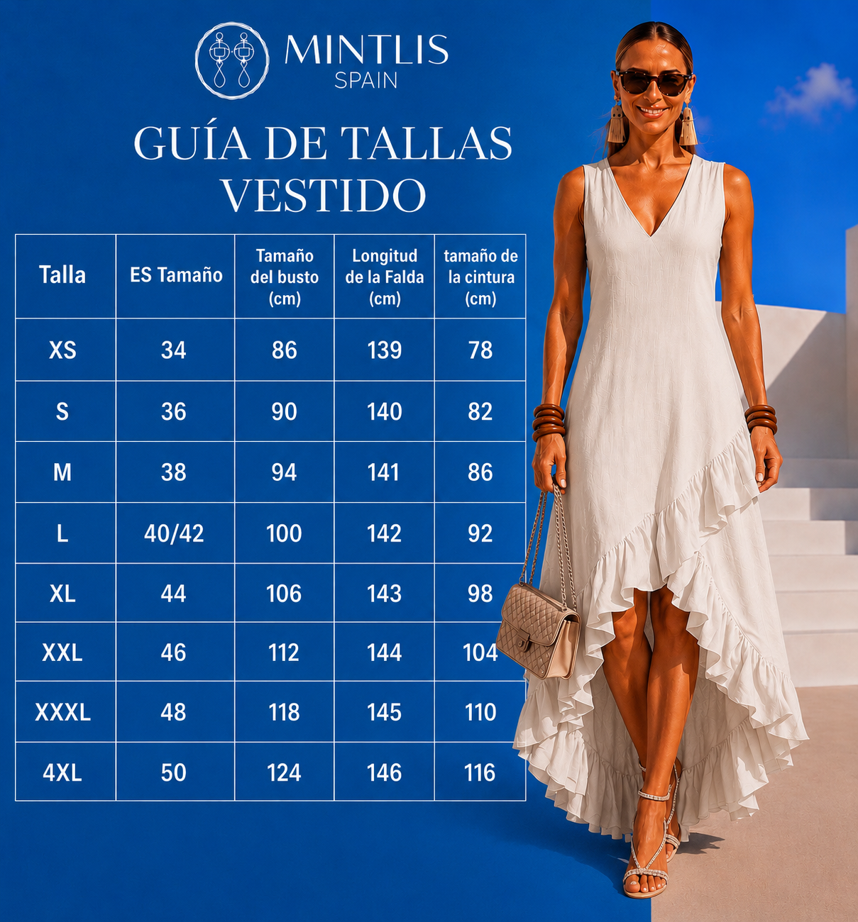 Vestido Costa cuello pico lino de algodón, 5 colores, tallas (34-50) video