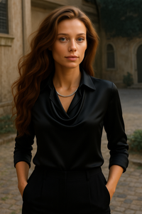 Camisa Jimena satinada, 5 colores, tallas (36-48) quedan pocas unidades