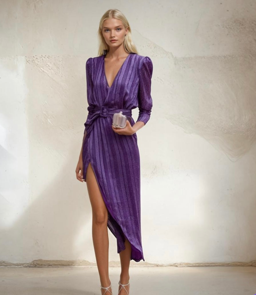 Mintlis mujer, gasa forrado, vestido Lavander, tallas (34-44)