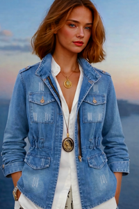 Mintlis mujer denim vaquero, chaqueta Roman, tallas (36-50)