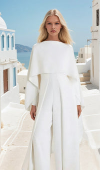 SANTORINI cape jumpsuit, 4 colours, cotton, lycra crepe, 5 sizes from 36-44