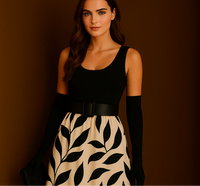 Mintlis women's cotton satin Jewel dress, sizes (36-46)