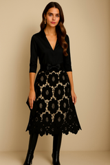 Mintlis mujer, bordada y cintura elástica, falda Romeria, 3 colores, (38-48)