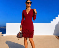 Vestido Amalfi algodón crepe spandex , 4 colores, tallas (34-46) vídeo