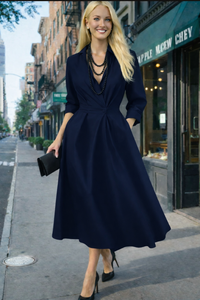 Vestido Mumbai de algodón con cintura elástica, 3 colores, tallas (36-52)