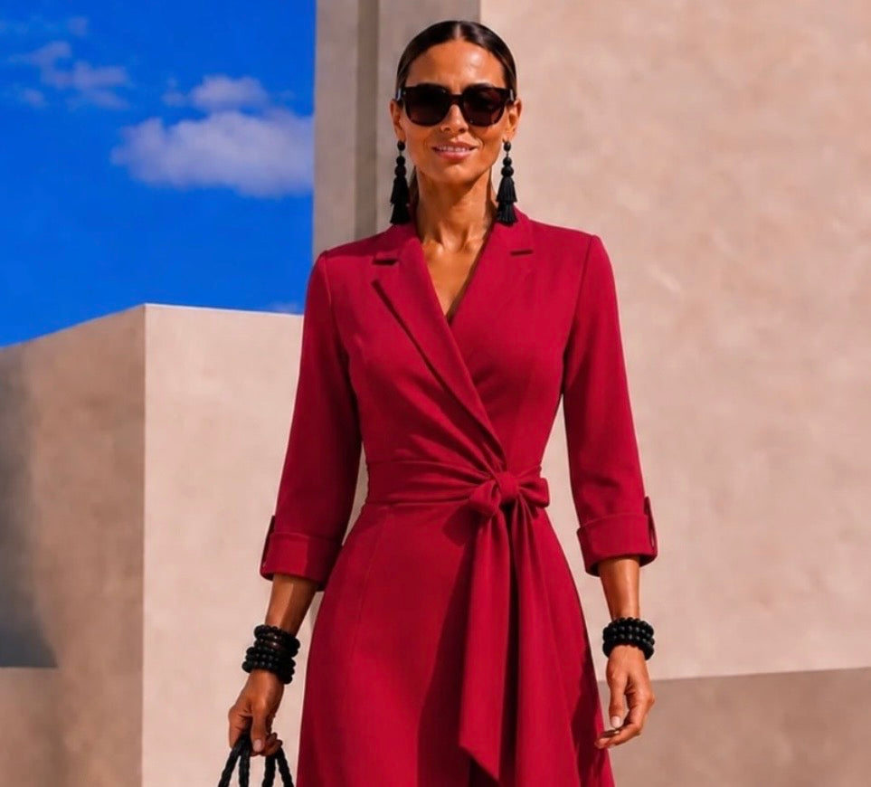 Vestido Carmina Lycra algodón elastane, 4 colores, tallas (34-50) vídeo