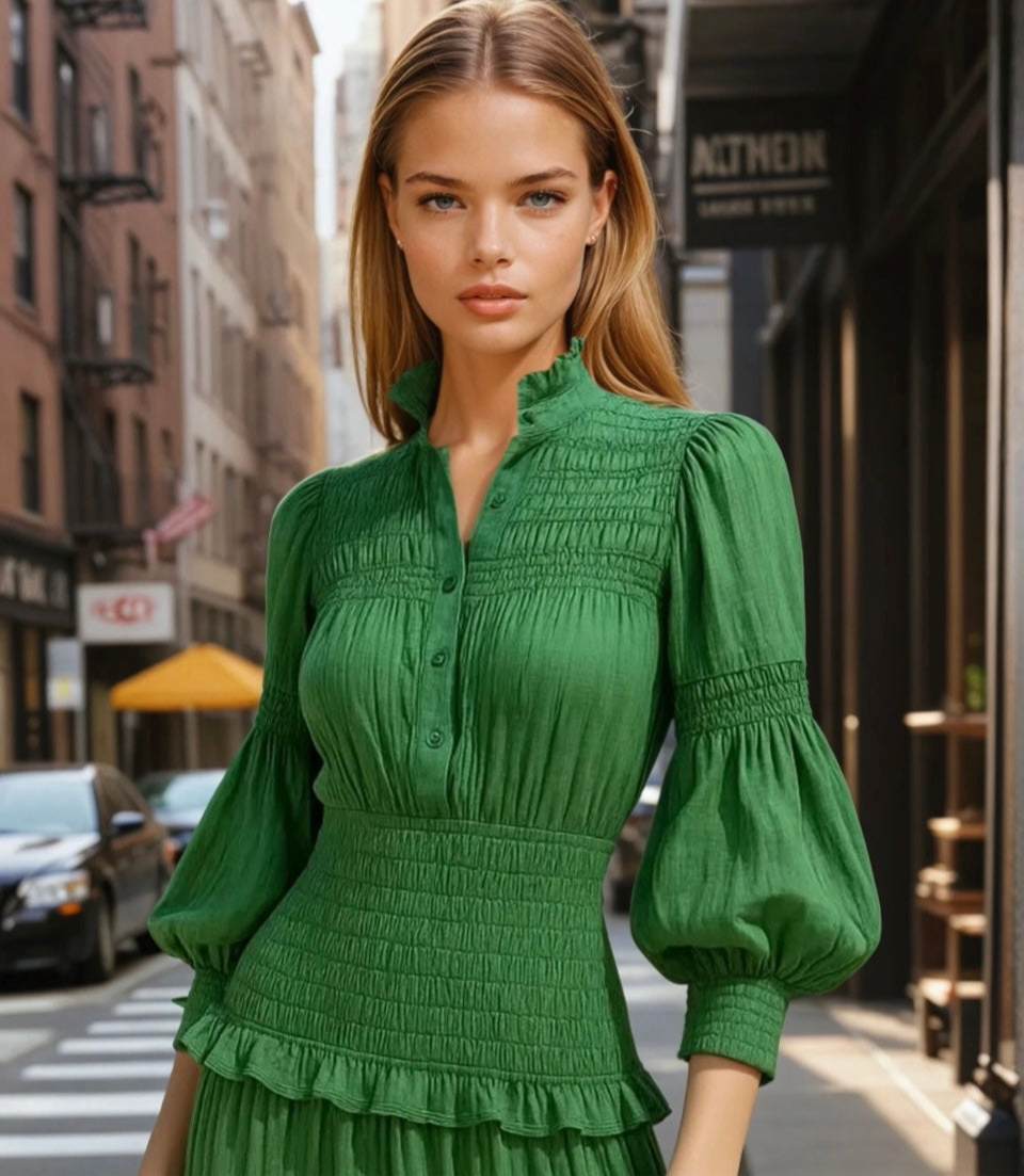 Mintlis mujer, algodón licra nido de abeja toda cintura, espalda y cadera y brazos elastane, vestido Sofia, tallas (34-50)