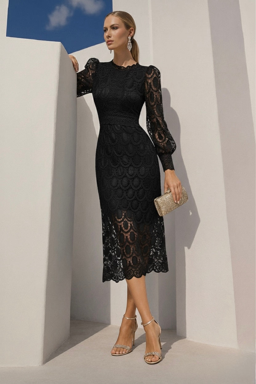 Dominica dress, embroidered and lined, 5 colors, sizes (36-48) (video)