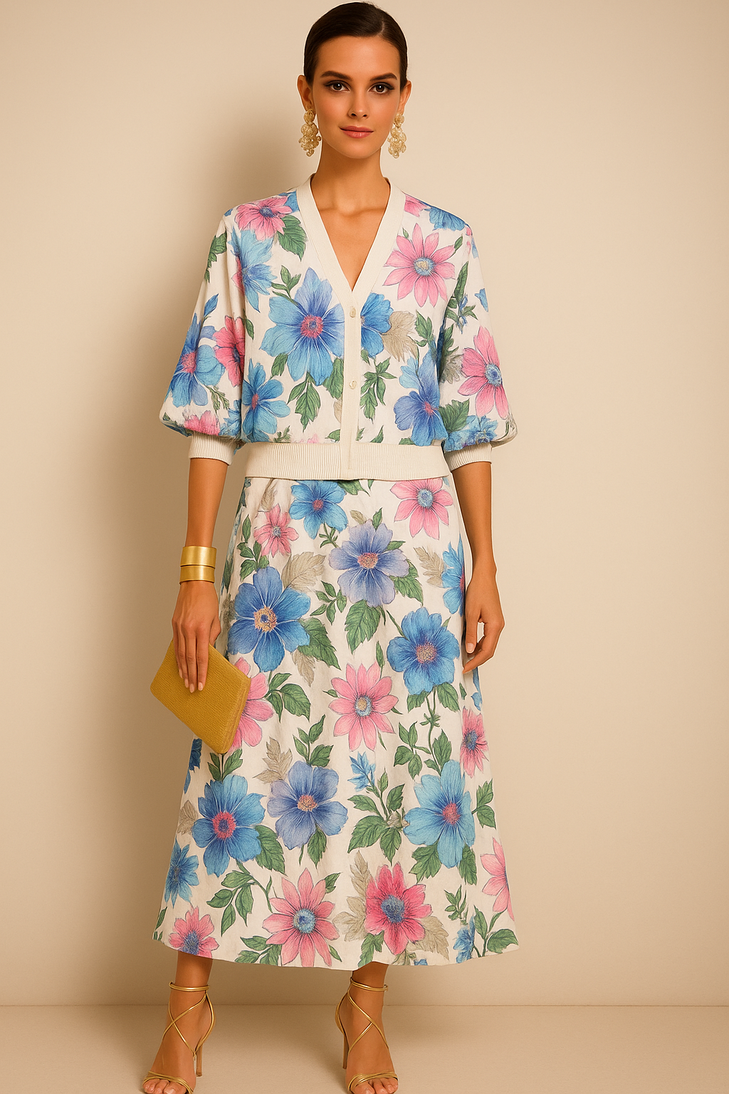 Fiorella cotton polyester dress, 4 colors, sizes (36-50)