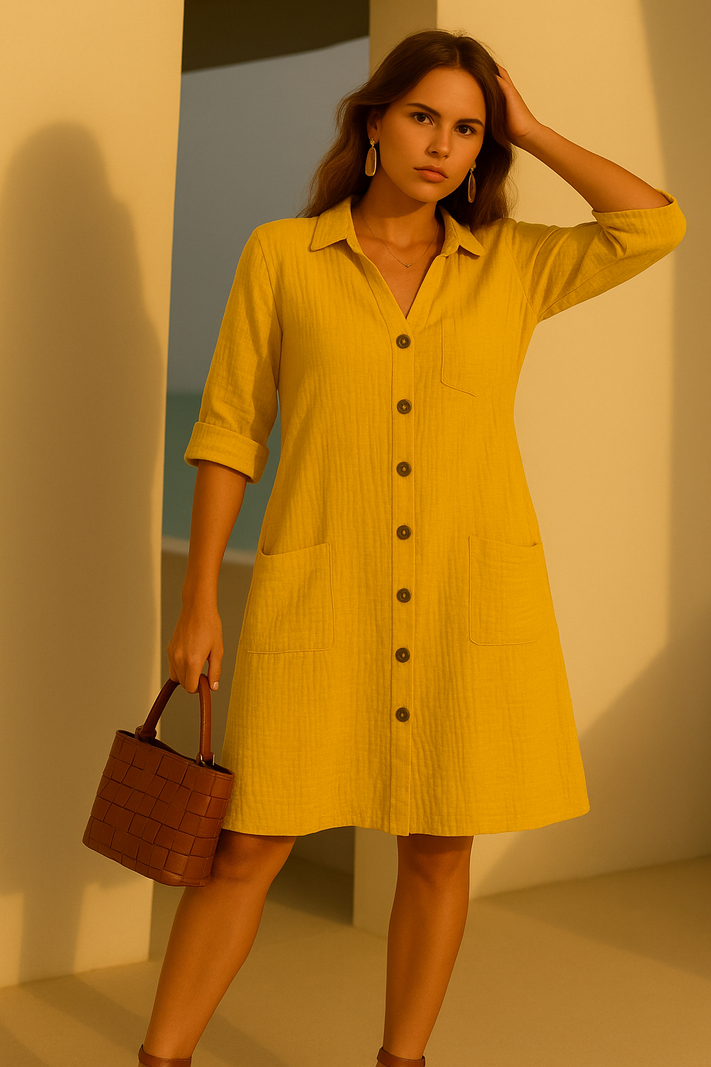 -50% OFF Salinas cotton shirt dress sizes (36-48)