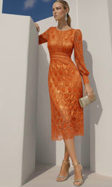 Dominica dress, lace and embroidery, 4 colors, size (36-48)