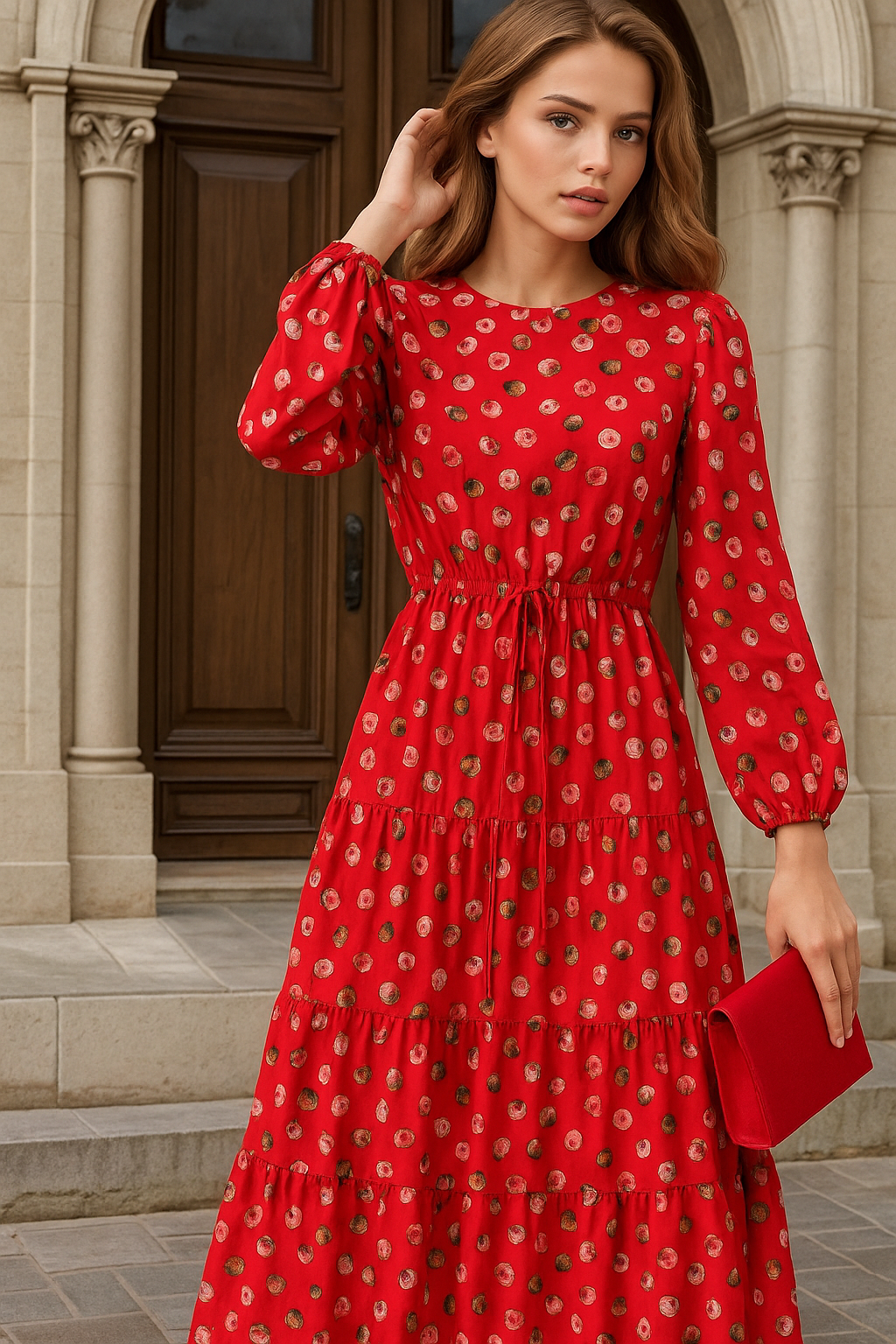 Mintlis  mujer, gasa y seda estampado, 2 colores, vestido Attraction, tallas (36-48)