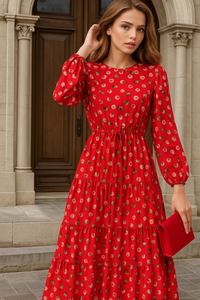 Mintlis  mujer, gasa y seda estampado, 2 colores, vestido Attraction, tallas (36-48)
