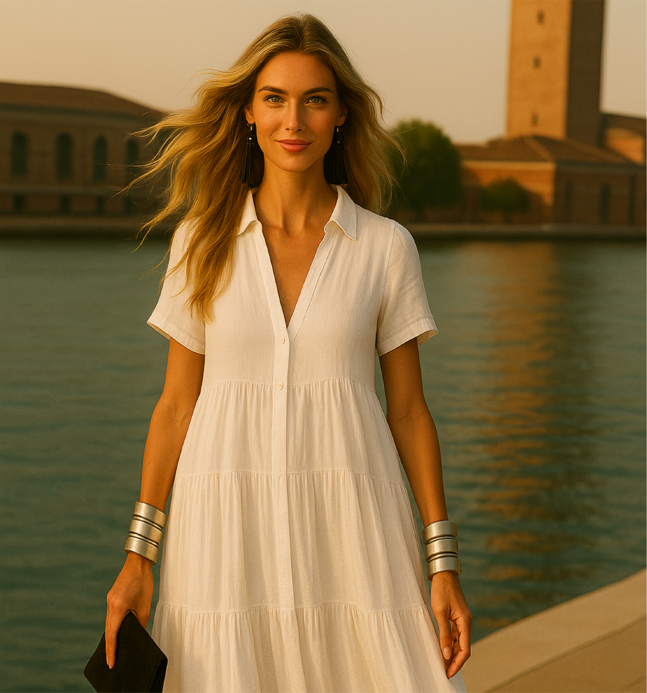 Vestido Amberes de algodón, 5 colores tallas (36-52)