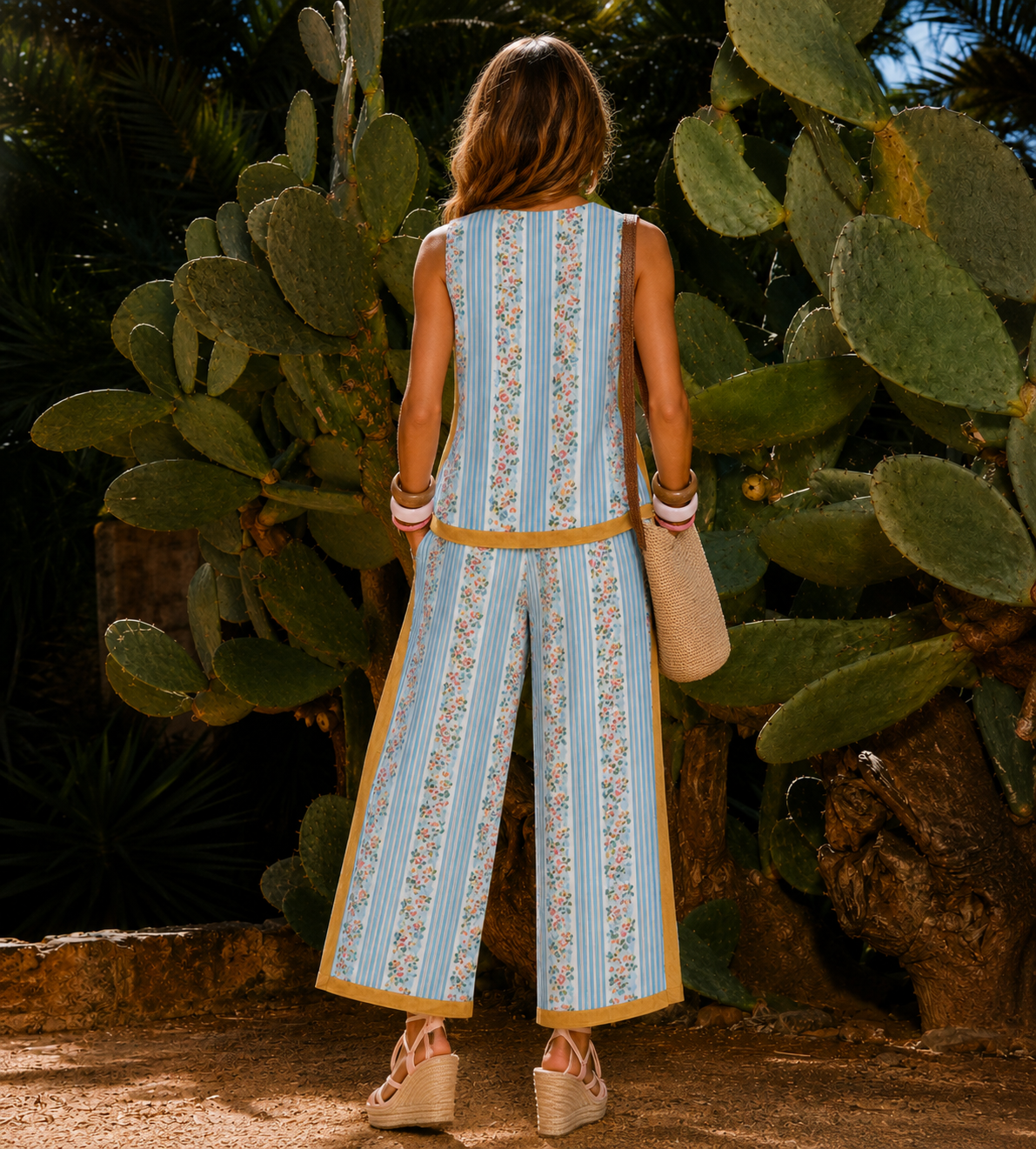 Happy 2-piece set: top and trousers with elasticated waist, 4 prints, sizes (36-50), video
