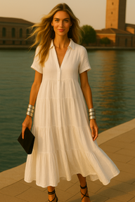 Vestido Amberes de algodón, 5 colores tallas (36-52)