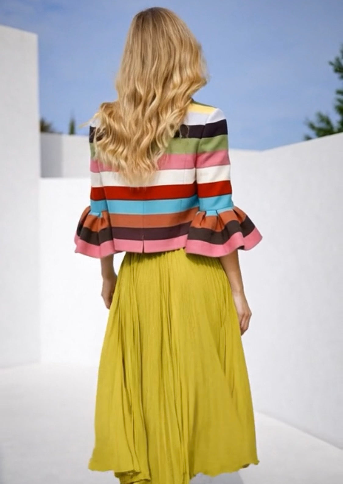 Anja skirt includes belt, pleated satin cotton, elastic waist, 4 colors sizes (36-46)