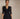 Vestido Amori negro bordado con forro, tallas (36-48)